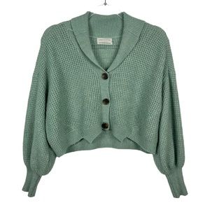 Urban Outfitters Chunky Waffle Knit Button Front Cardigan